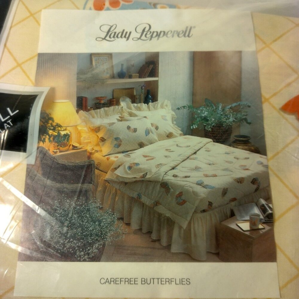 Lady Pepperell Full Flat Sheet Carefree Butterflies No Iron Muslin Nature READ